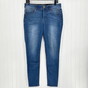 Democracy Jeans Womens 10 Skinny Ab Solution Blue Stretch Denim Tummy Control